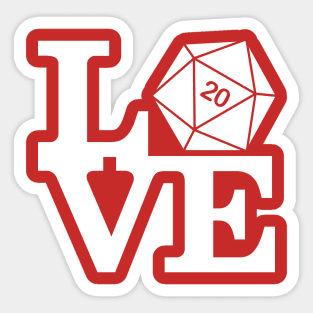 LOVE D20s - Board Gamer Sticker